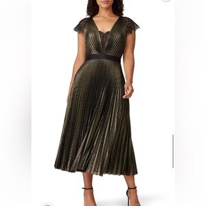 Catherine Deane Novia Black and Gold Dress Size 8